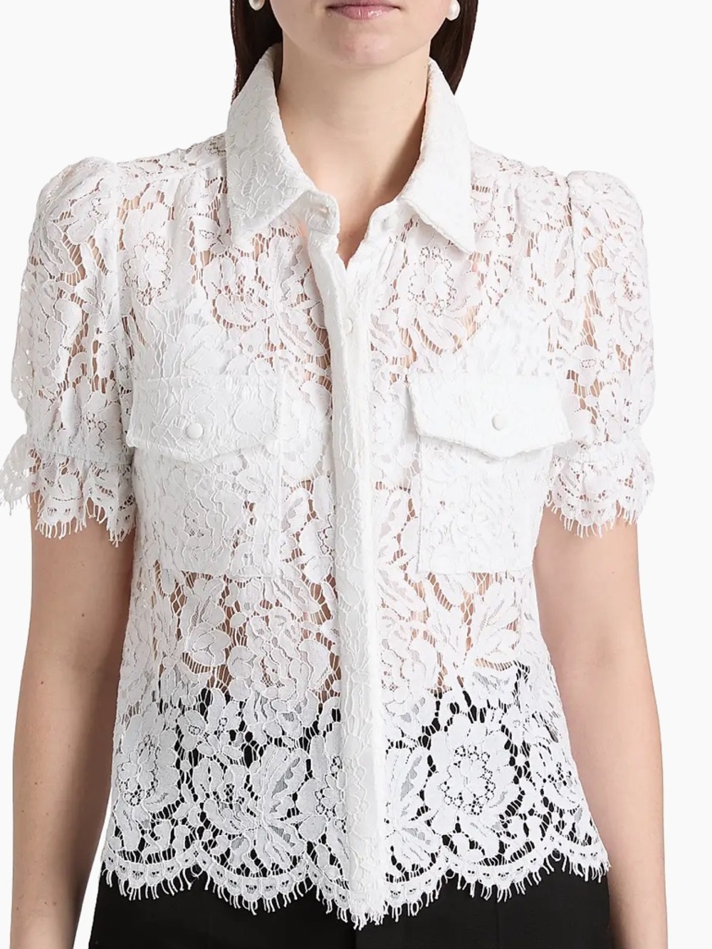 Generation Love Mina White Lace Top Size Small